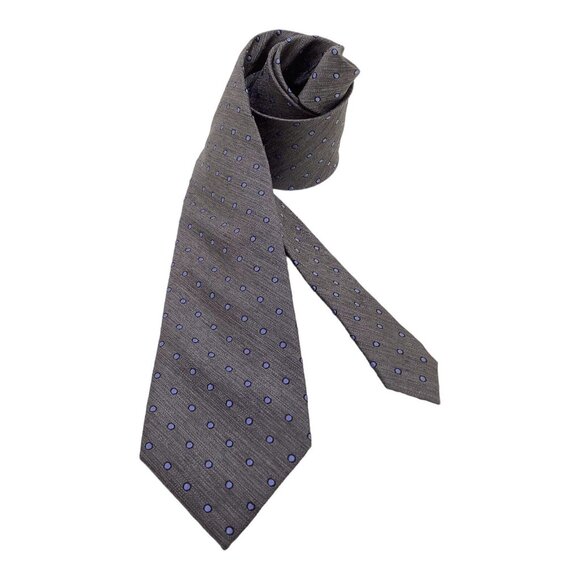 ORVIETO Gray Polka Dot Silk Tie 59"/ 3" EC - Picture 2 of 6